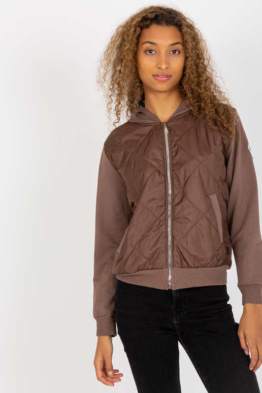 Brūns stepēts bomber džemperis ar...