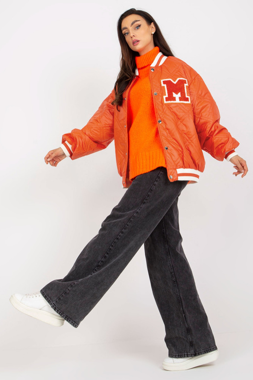 Oranža stepēta oversize bomber jaka