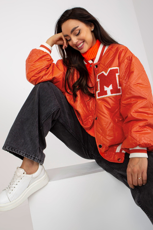 Oranža stepēta oversize bomber jaka