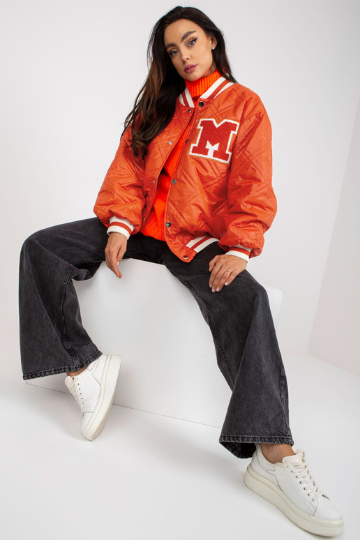 Oranža stepēta oversize bomber jaka