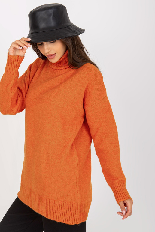 Tumši oranžs džemperis ar brīvu...