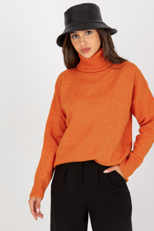 Tumši oranžs džemperis ar brīvu...