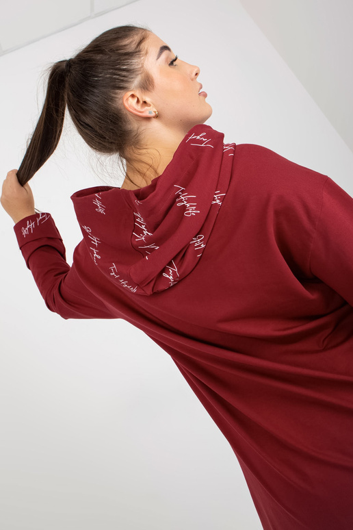 Bordo liela izmēra sporta krekls ar...