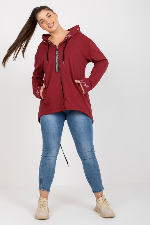 Bordo liela izmēra sporta krekls ar...