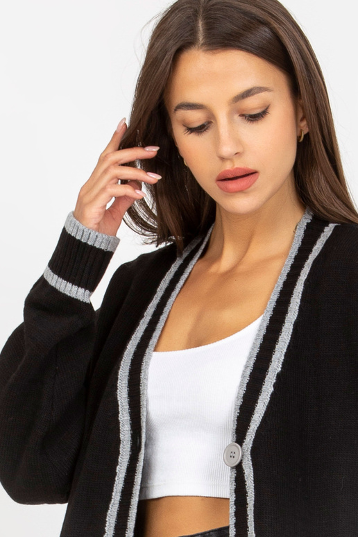 Melns liela izmēra garais jaciņš RUE...