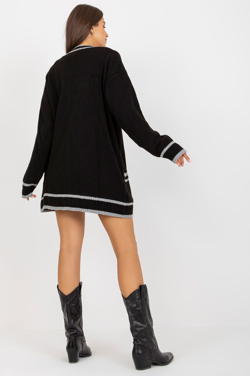 Melns liela izmēra garais jaciņš RUE...