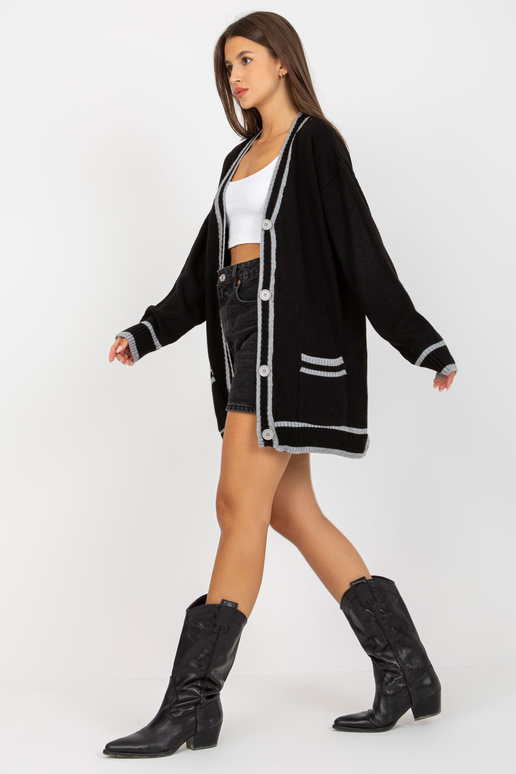 Melns liela izmēra garais jaciņš RUE...