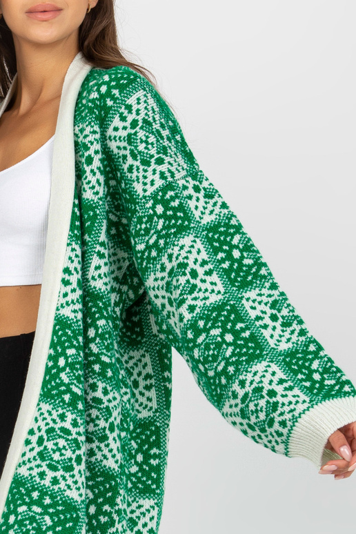 Balts un zaļš sieviešu jaciņš ar...