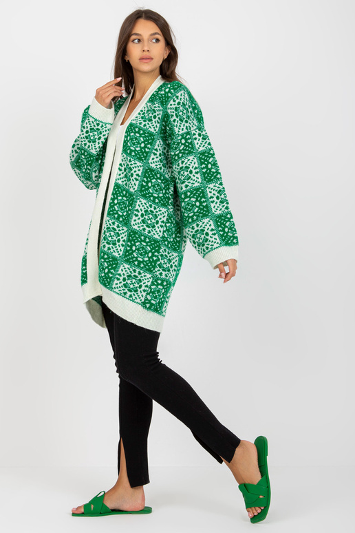 Balts un zaļš sieviešu jaciņš ar...