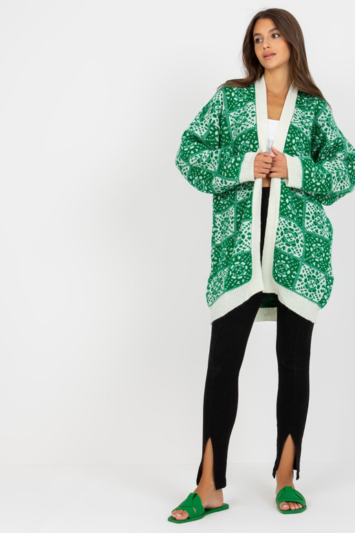 Balts un zaļš sieviešu jaciņš ar...