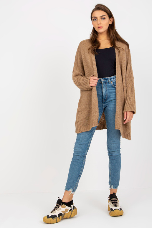 Tumši bēša trikotāžas jaka ar...