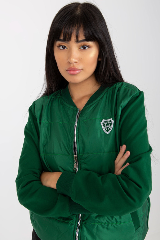 Tumši zaļš stepēts bomber džemperis...