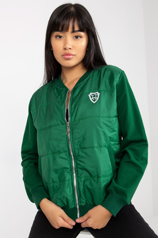 Tumši zaļš stepēts bomber džemperis...