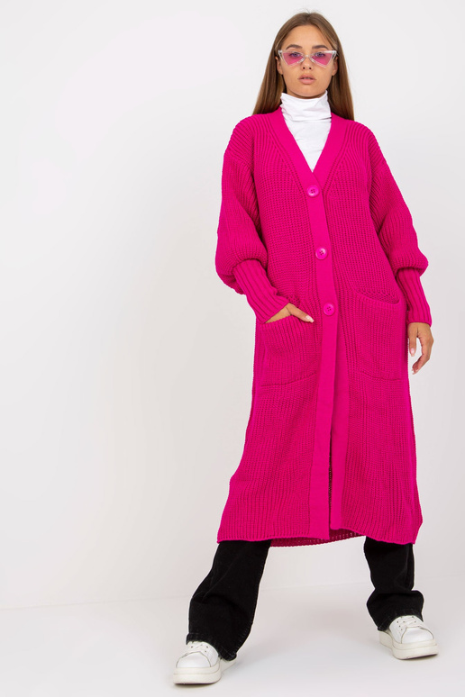 Fuksijas krāsas garš jaciņš ar lielām...