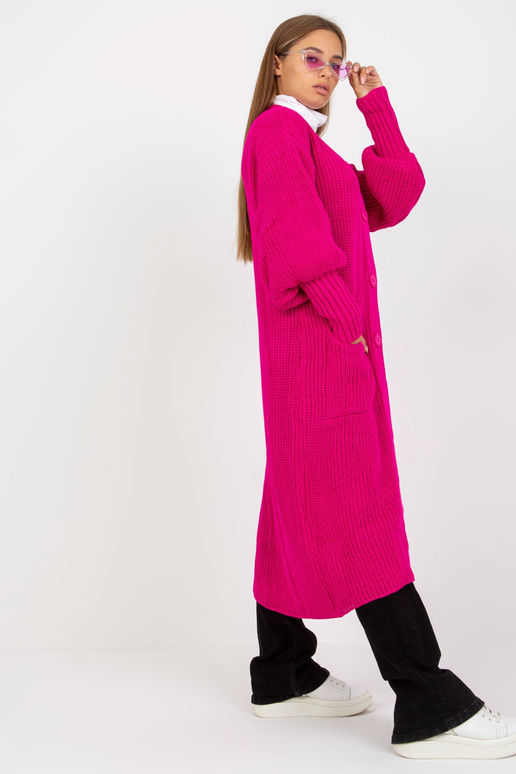 Fuksijas krāsas garš jaciņš ar lielām...