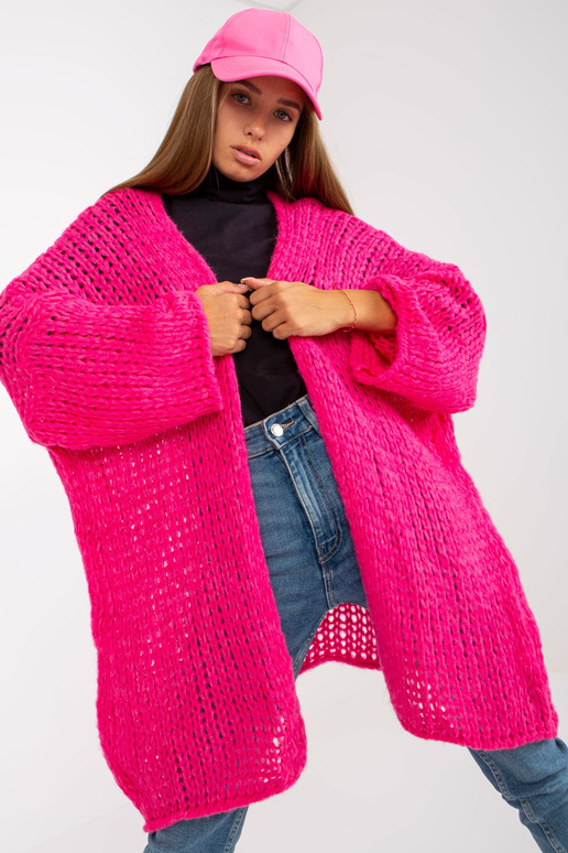 Fluo rozā trikotāžas oversize jaka...