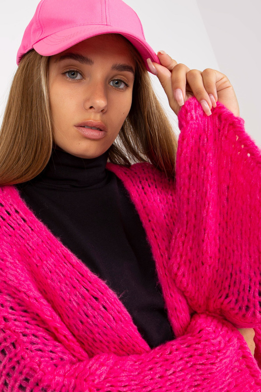 Fluo rozā trikotāžas oversize jaka...