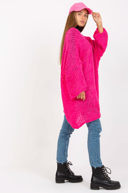 Fluo rozā trikotāžas oversize jaka...