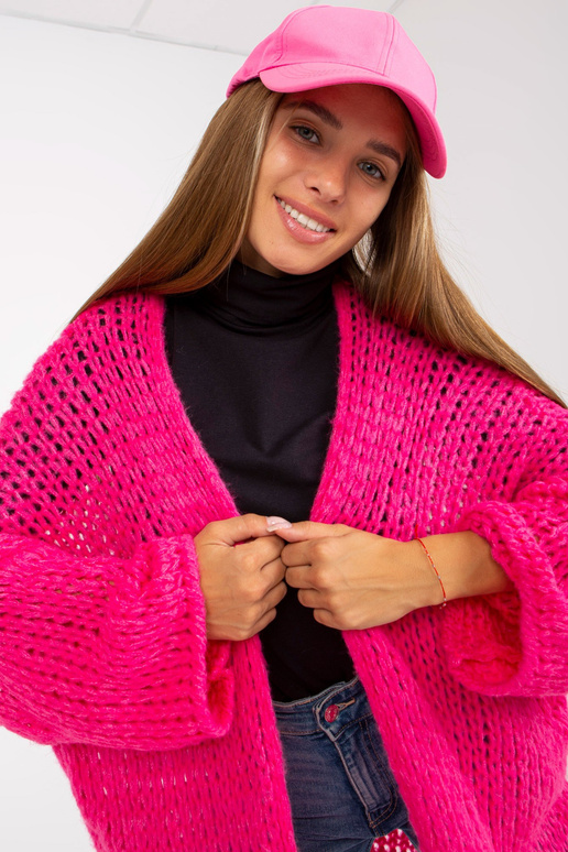 Fluo rozā trikotāžas oversize jaka...