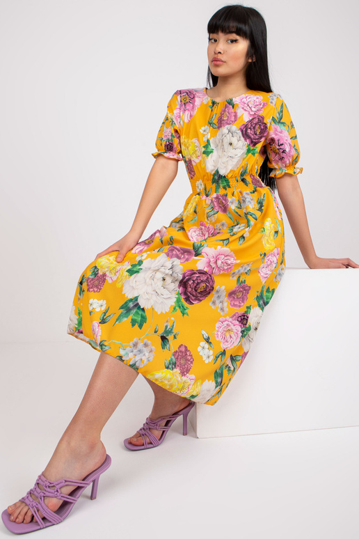 Dzeltena Midi kleita ar Melani ziedu...