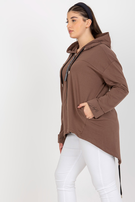 Brūni plus izmēra jakas ar kapuci un...