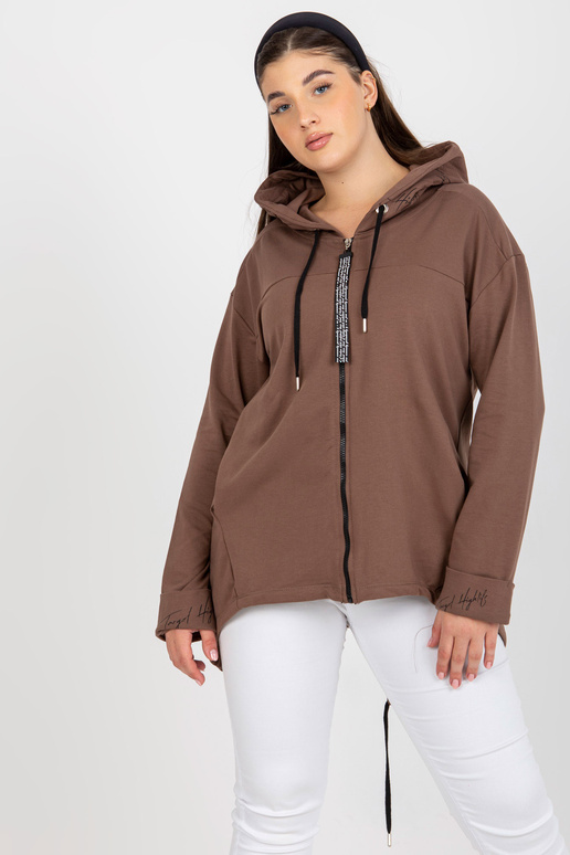 Brūni plus izmēra jakas ar kapuci un...