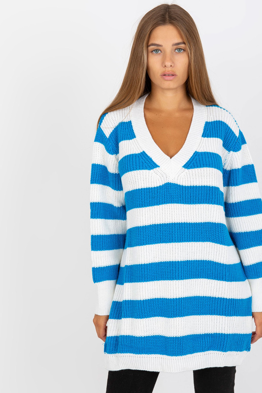 Balts un zils oversize džemperis ar...