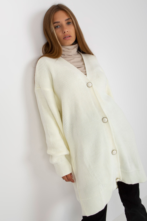 Ecru garš džemperis ar dekoratīvām...