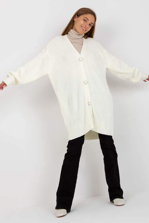 Ecru garš džemperis ar dekoratīvām...