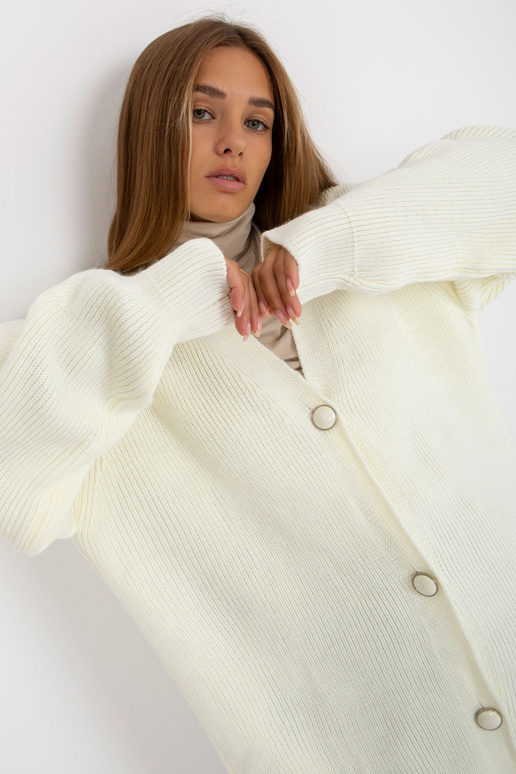 Ecru garš džemperis ar dekoratīvām...