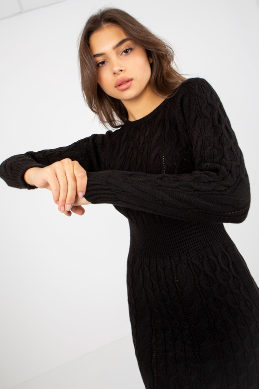 Melna midi kleita ar šķēlumu RUE PARIS