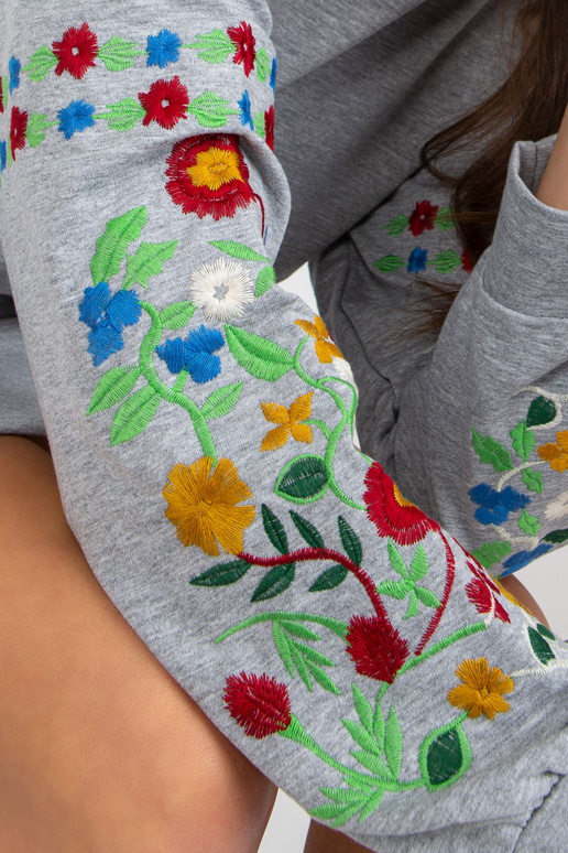 Pelēka melanža sporta kreklkleita ar...