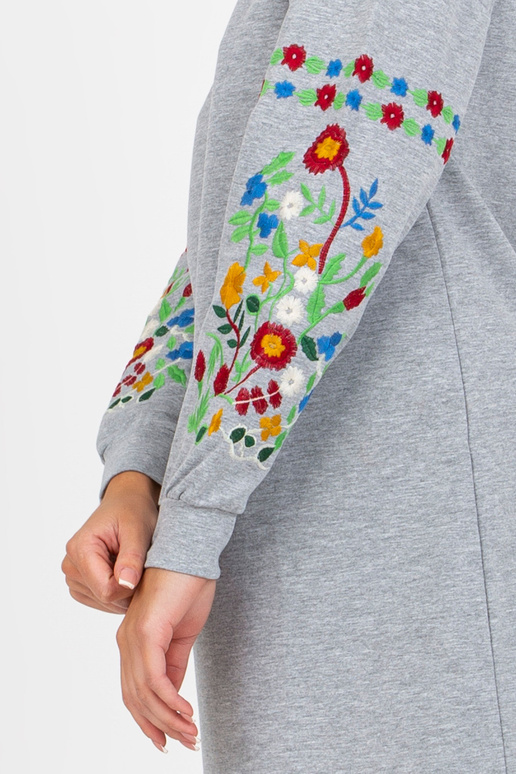 Pelēka melanža sporta kreklkleita ar...