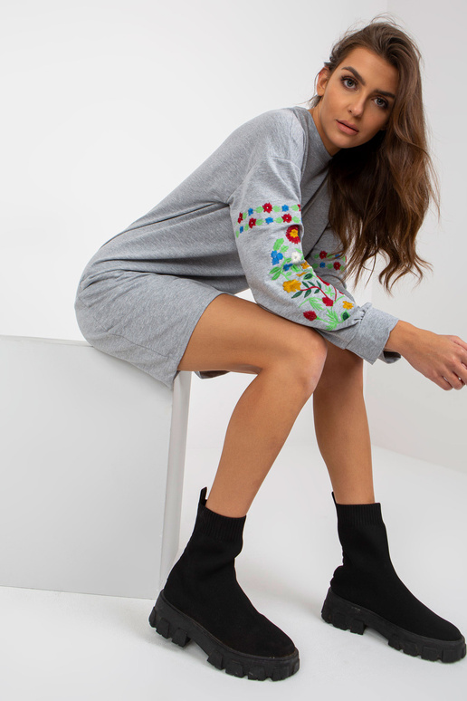 Pelēka melanža sporta kreklkleita ar...