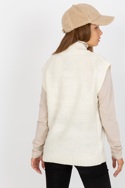 Balta adīta veste ar SUBLEVEL kabeļiem