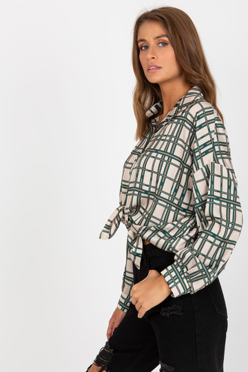 Bēšs rūtains krekls ar...