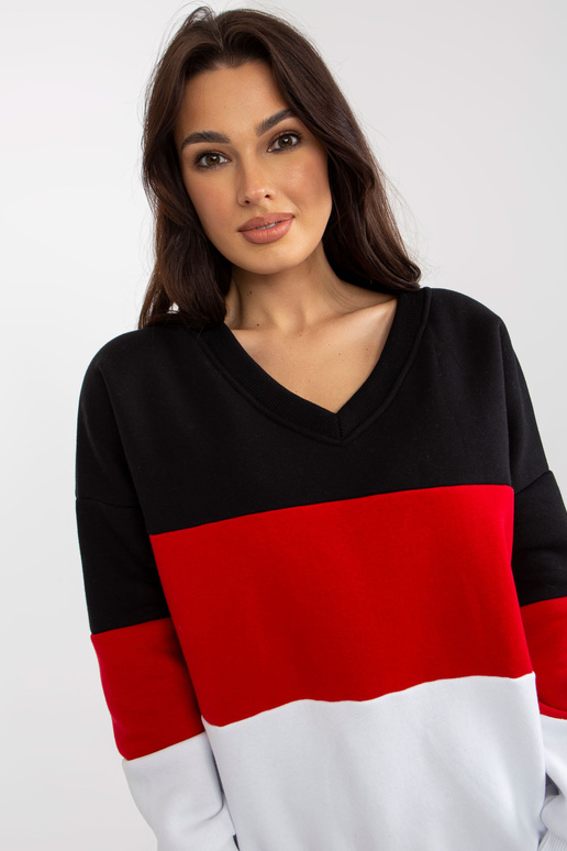 Weißes und rotes Sweatshirt Basic ar... Weißes und rotes Sweatshirt Basic ar...