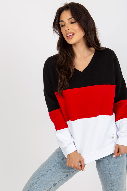 Weißes und rotes Sweatshirt Basic ar... Weißes und rotes Sweatshirt Basic ar...