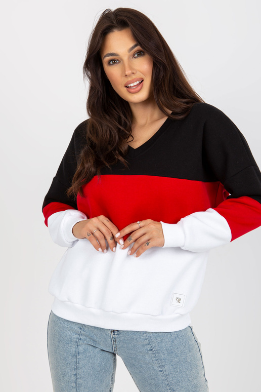 Weißes und rotes Sweatshirt Basic ar... Weißes und rotes Sweatshirt Basic ar...