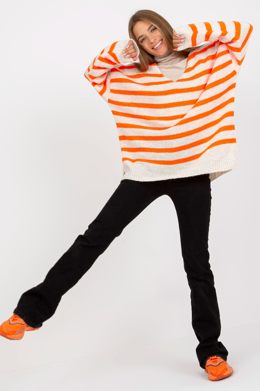 OCH BELLA balts un oranžs svītrains...