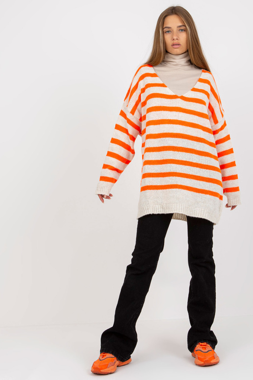 OCH BELLA balts un oranžs svītrains...