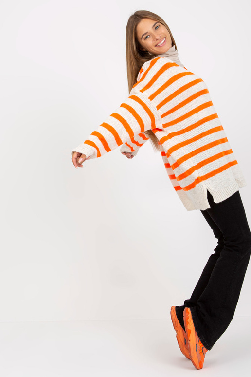 OCH BELLA balts un oranžs svītrains...