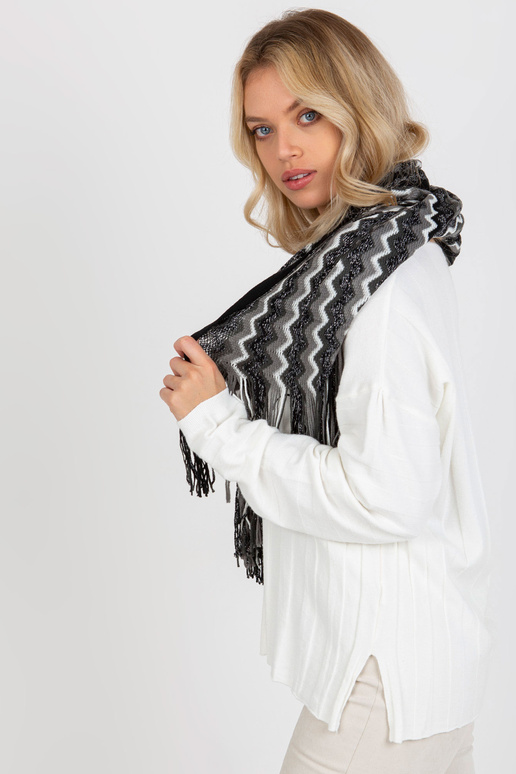 Melna sieviešu rakstaina šalle ar...