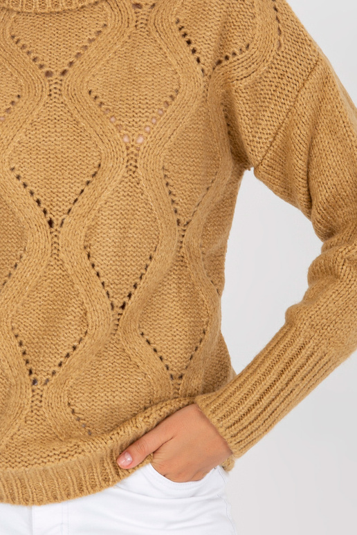 Kamieļu džemperis ar brīvu apkakli ar...