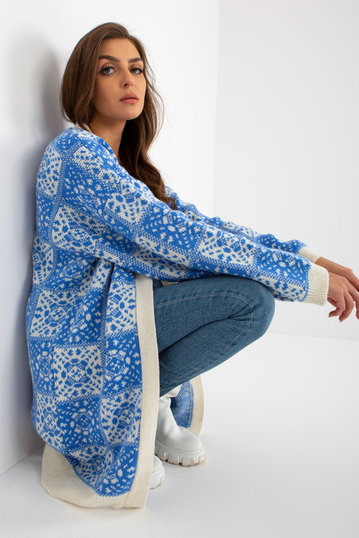 Balta un zila raksta sieviešu jaka...