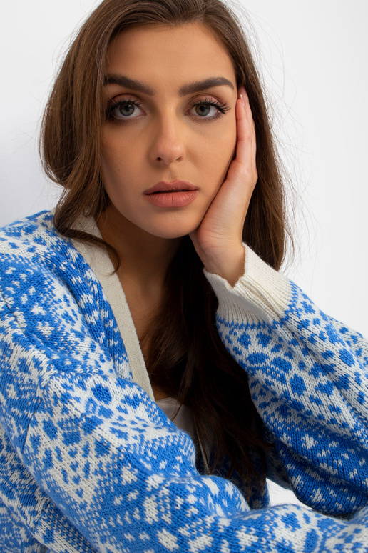 Balta un zila raksta sieviešu jaka...