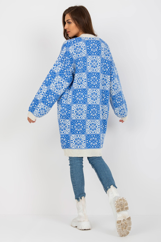 Balta un zila raksta sieviešu jaka...