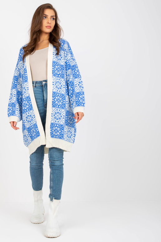 Balta un zila raksta sieviešu jaka...