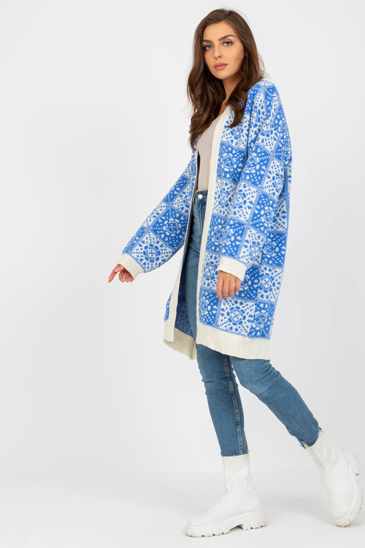 Balta un zila raksta sieviešu jaka...