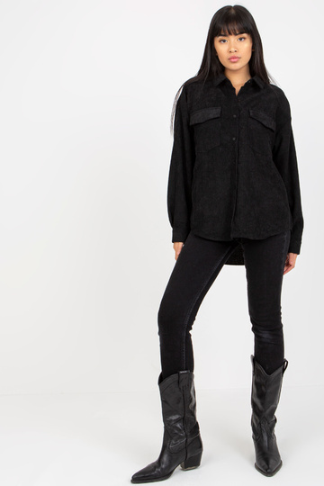 Melns velveta pogas augškrekls